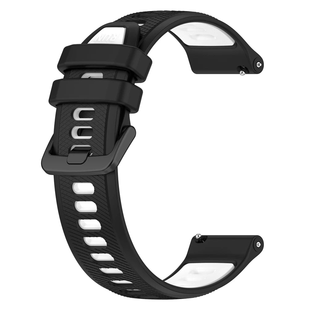 COROS Textured Silicone Sport Band in Solid and Two-Tone Colors – Black / White