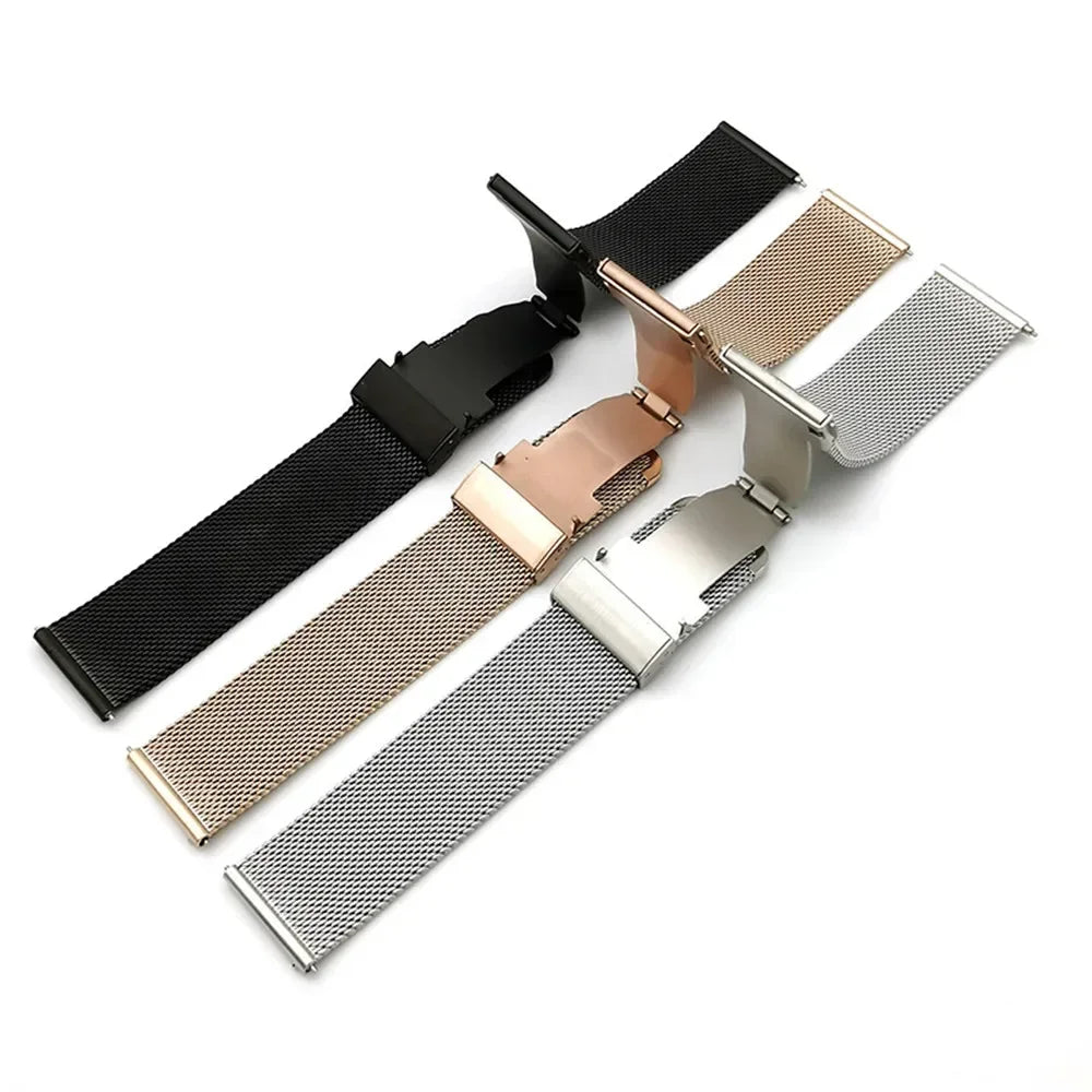 Garmin Milanese Mesh Band in black and rose gold