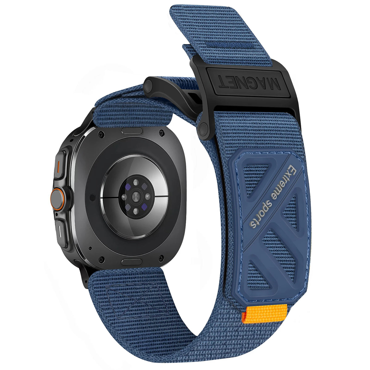 Samsung Galaxy Sport Magnetic Nylon Watch Band – Ultra/Ultra2 in dark blue, featuring breathable nylon and secure magnetic closure.