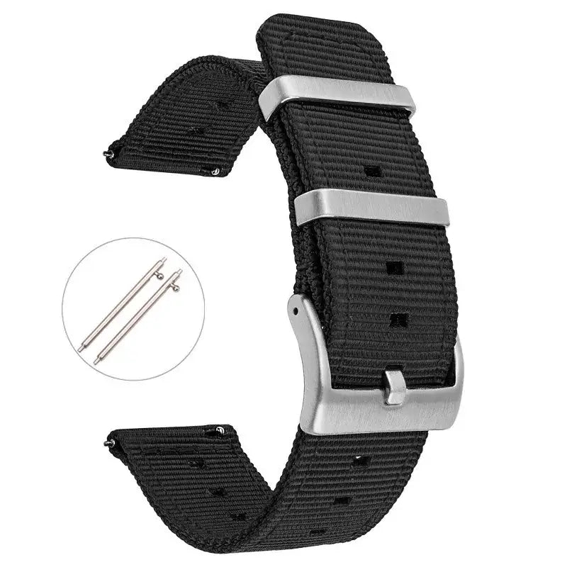 Samsung Galaxy Watch Woven Nylon Buckle Band in Black