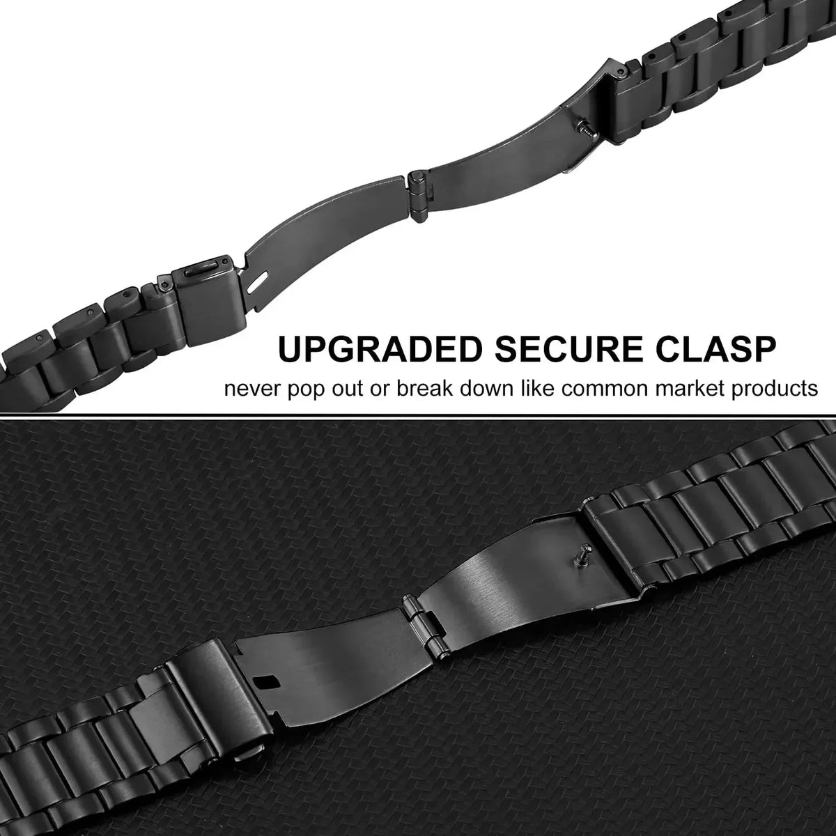 Garmin Titanium Link Bracelet — fold-over clasp