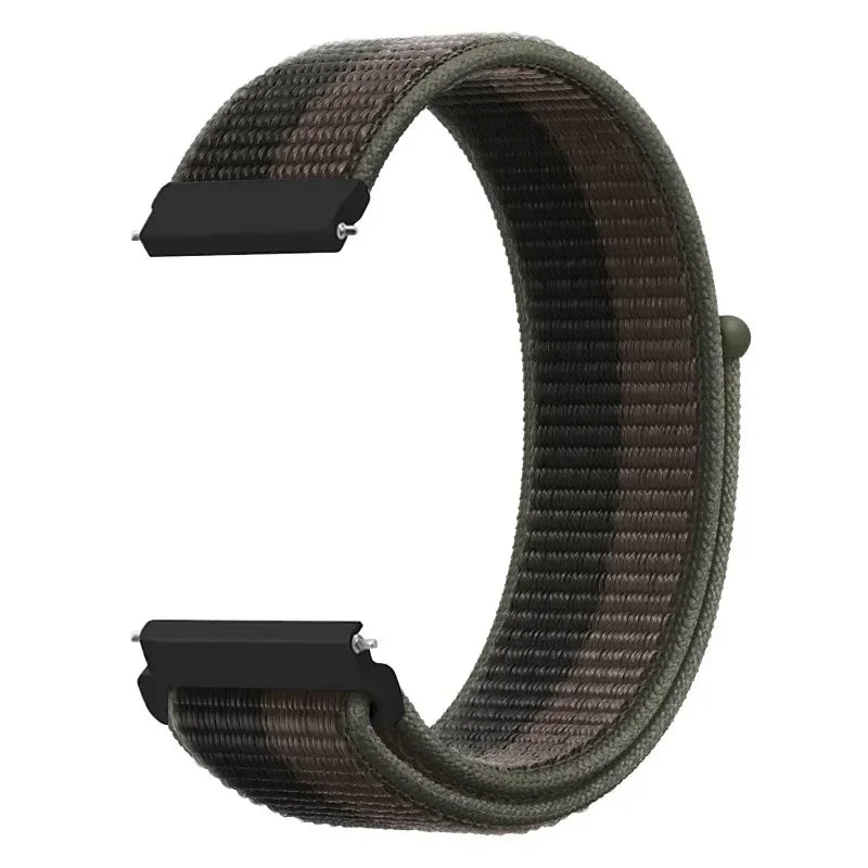 COROS Adjustable Nylon Loop Watch Band in Colors & Camo - Charcoal / Olive