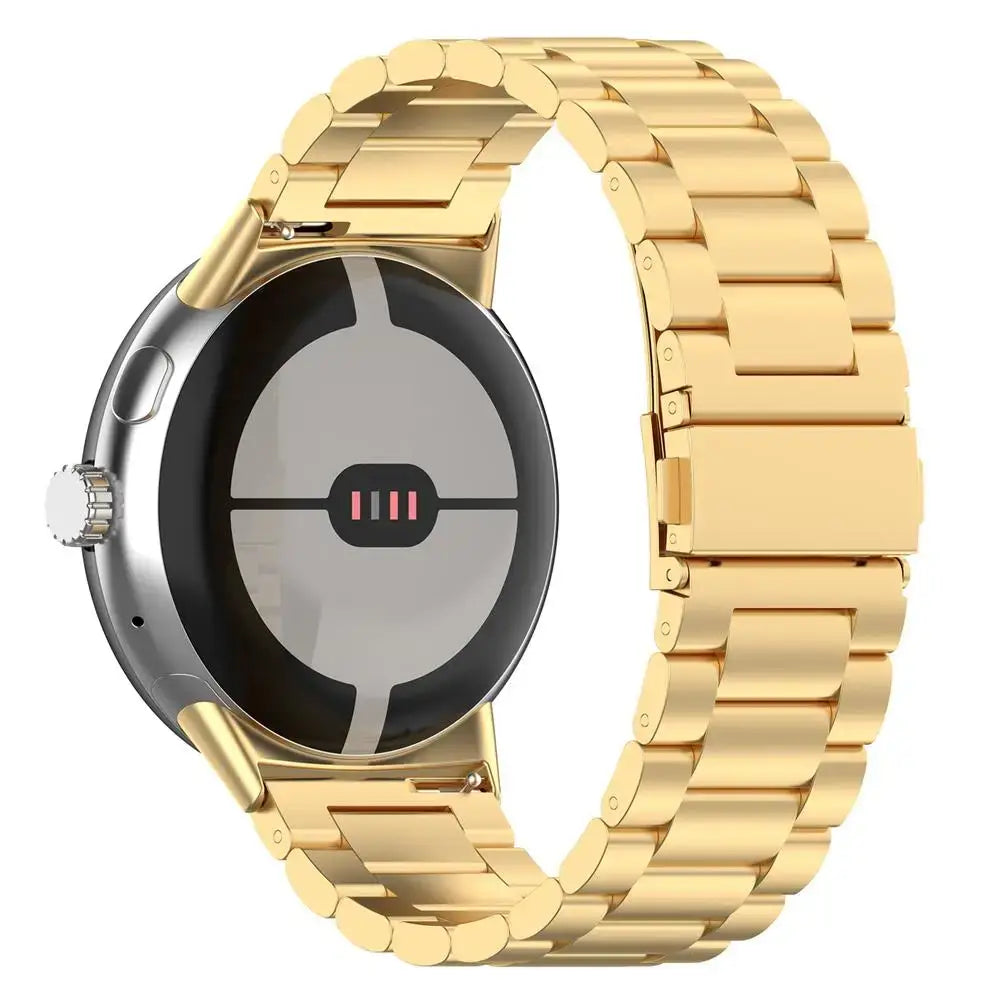 Back view of gold steel Pixel Watch bracelet