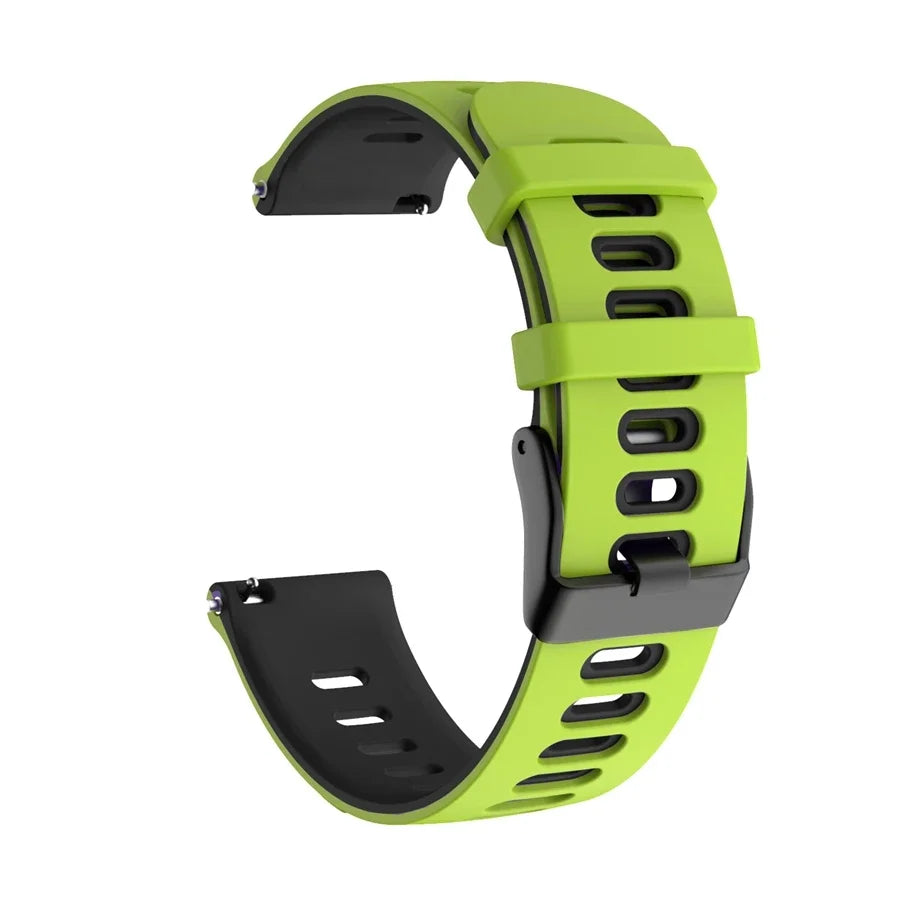 OnePlus Smartwatch Silicone Band Sports Strap Replacement Bracelet in vibrant green and black design.