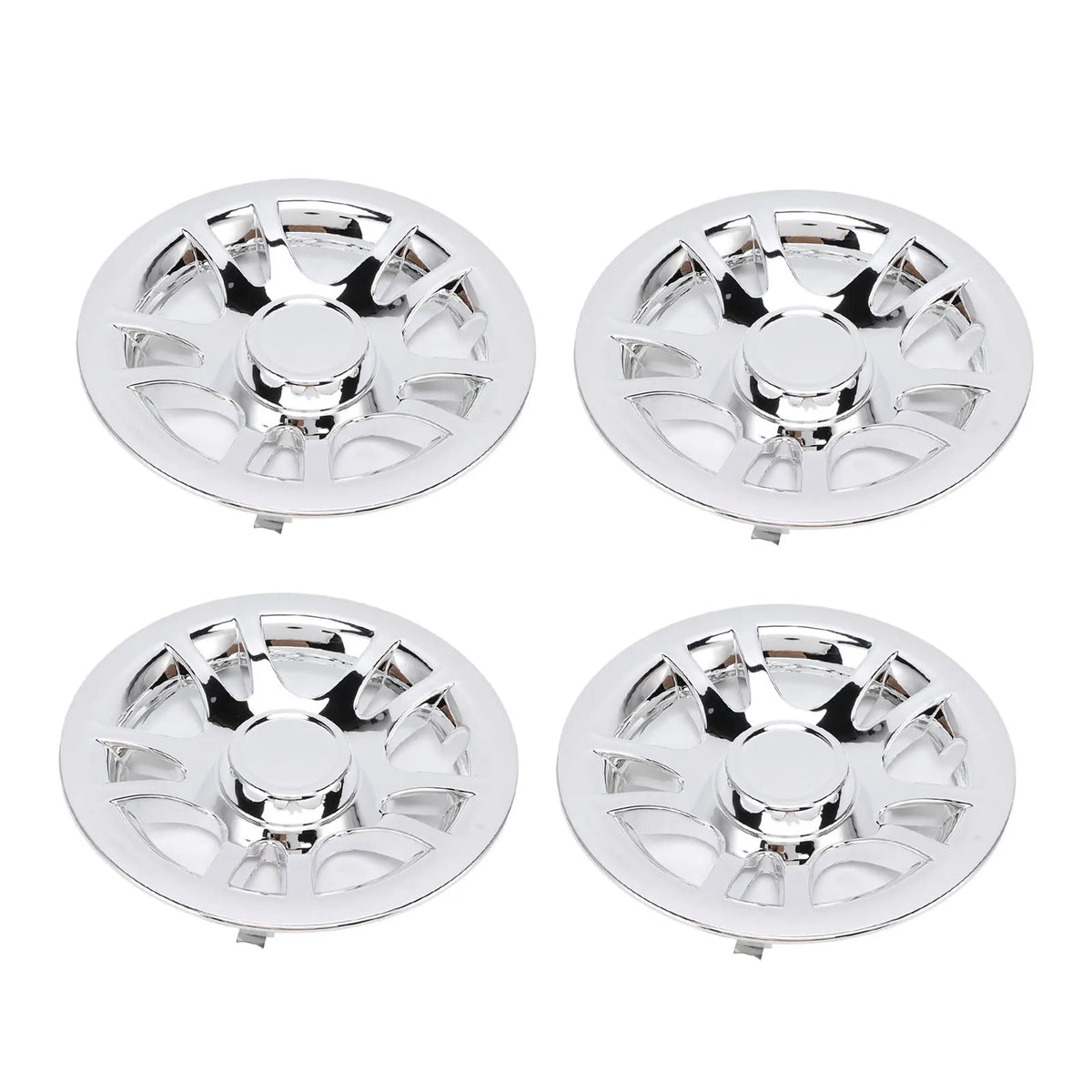Chrome Golf Cart Hub Caps, 8 in, Set of 4
