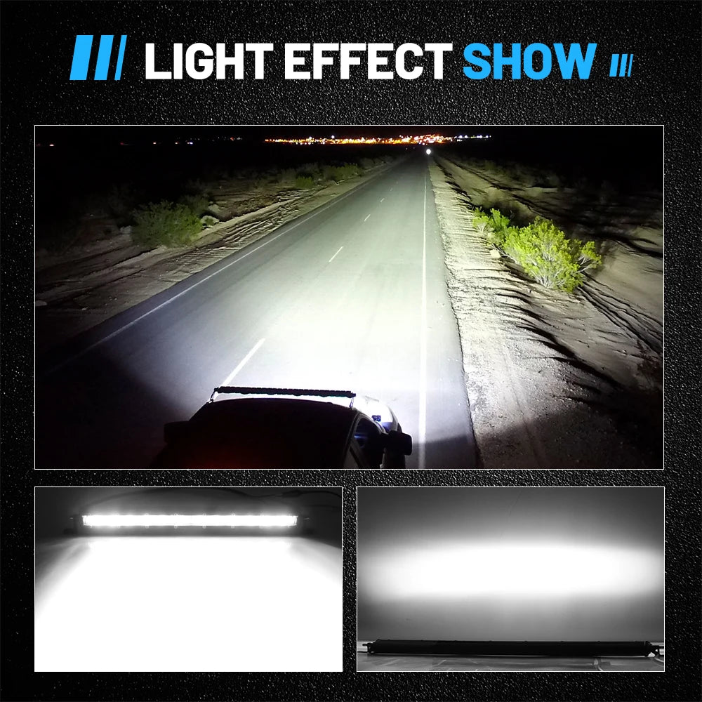 Slim LED Light Bar for Golf Carts, Single Row, 7 to 26 in