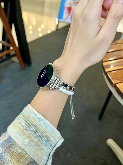 Garmin Women's Pearl Chain Bracelet worn on a wrist