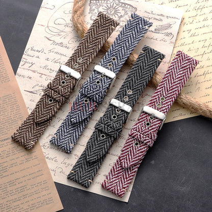 18/20/22mm Quick Release Herringbone Woven Band in all four colors