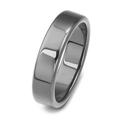 Simulated Hematite Stacking Band Rings, Set of 6