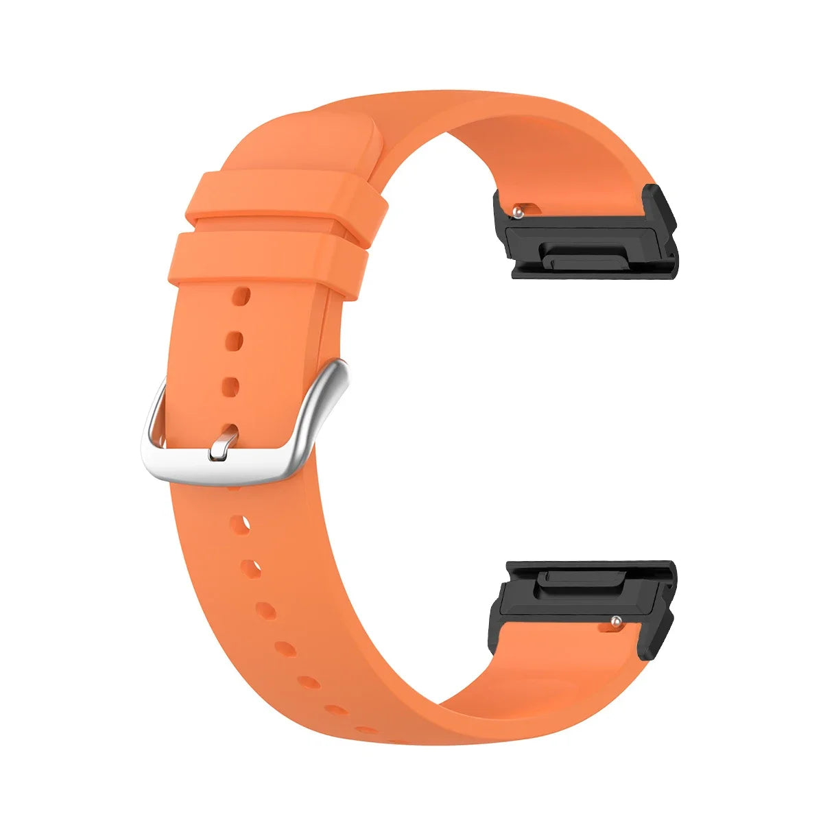 Garmin silicone watch strap in orange, a comfortable and flexible band for smartwatch replacement with quickfit design.