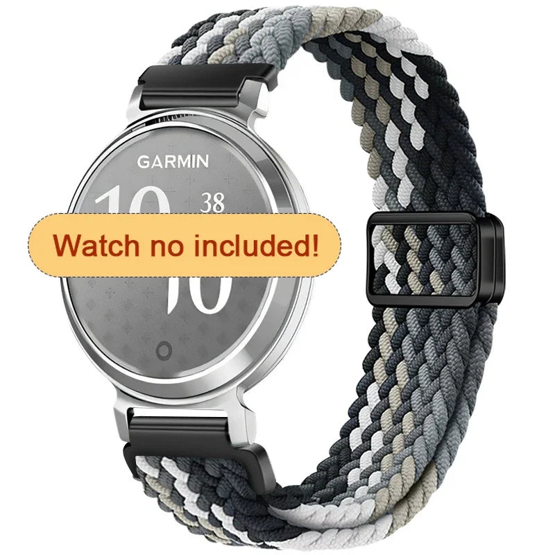 Garmin Lily 2 Braided Nylon Magnetic Band in Black and Gray