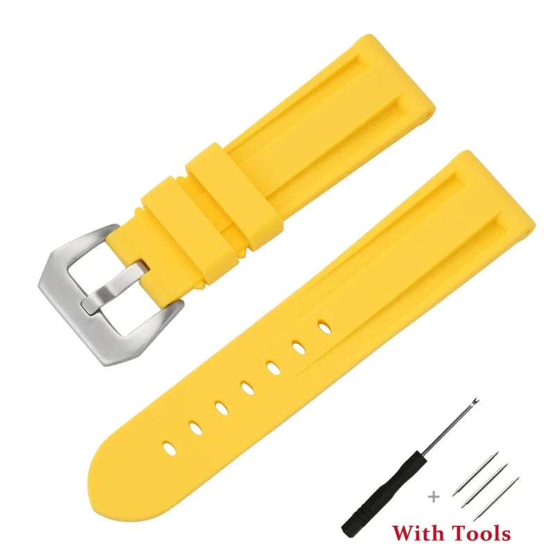 Polar Silicone Buckle Band in Solid and Camo Colors — Yellow