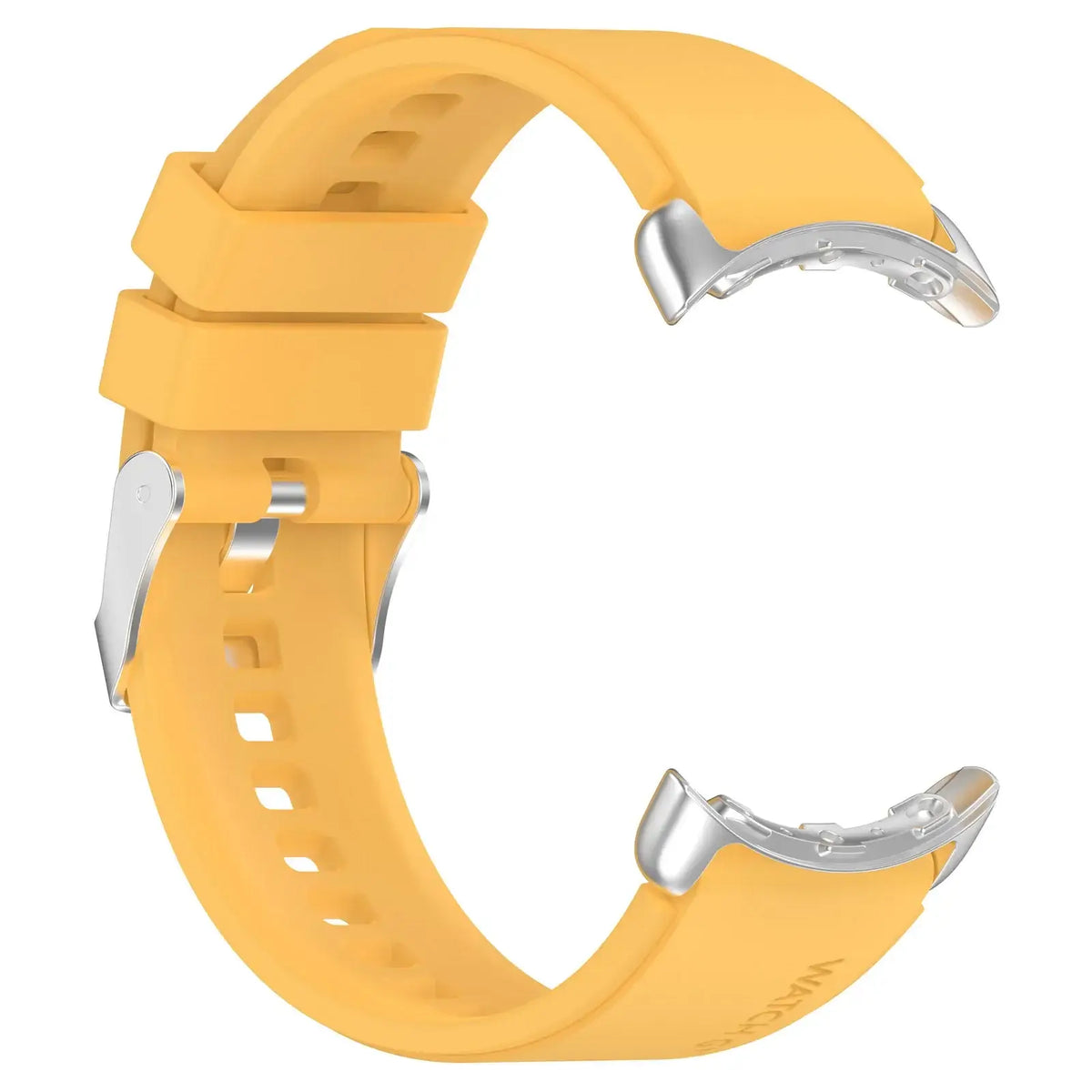 Buckle Silicone Google Pixel Watch Band with Double Keepers in Golden Yellow