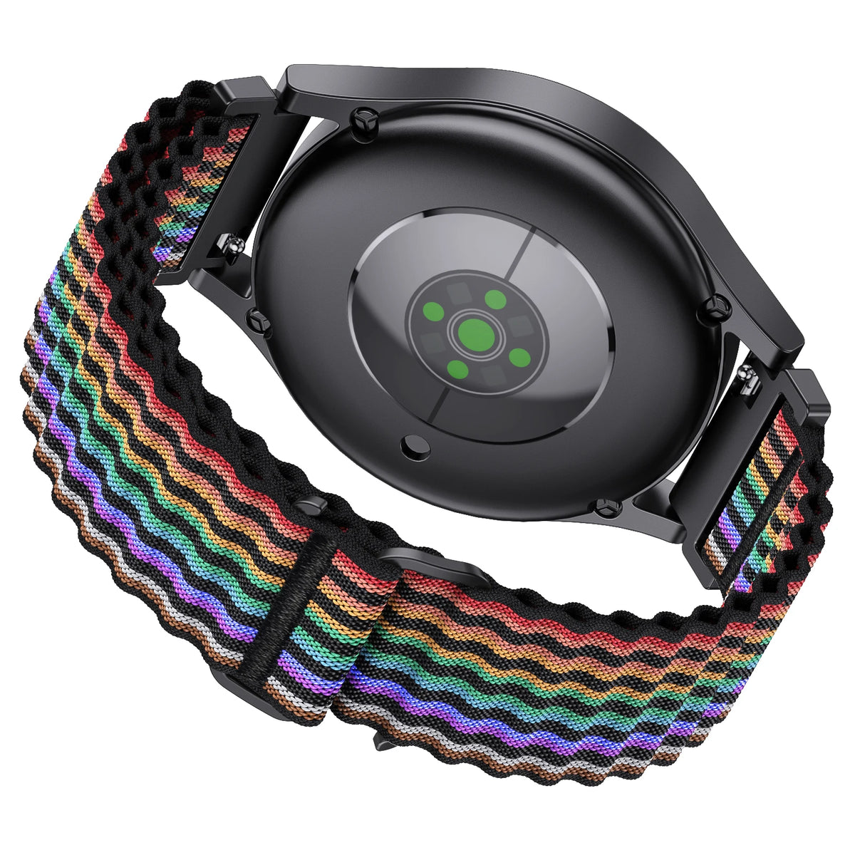 COROS Ribbed Nylon Loop Band with Metal Hook – Rainbow