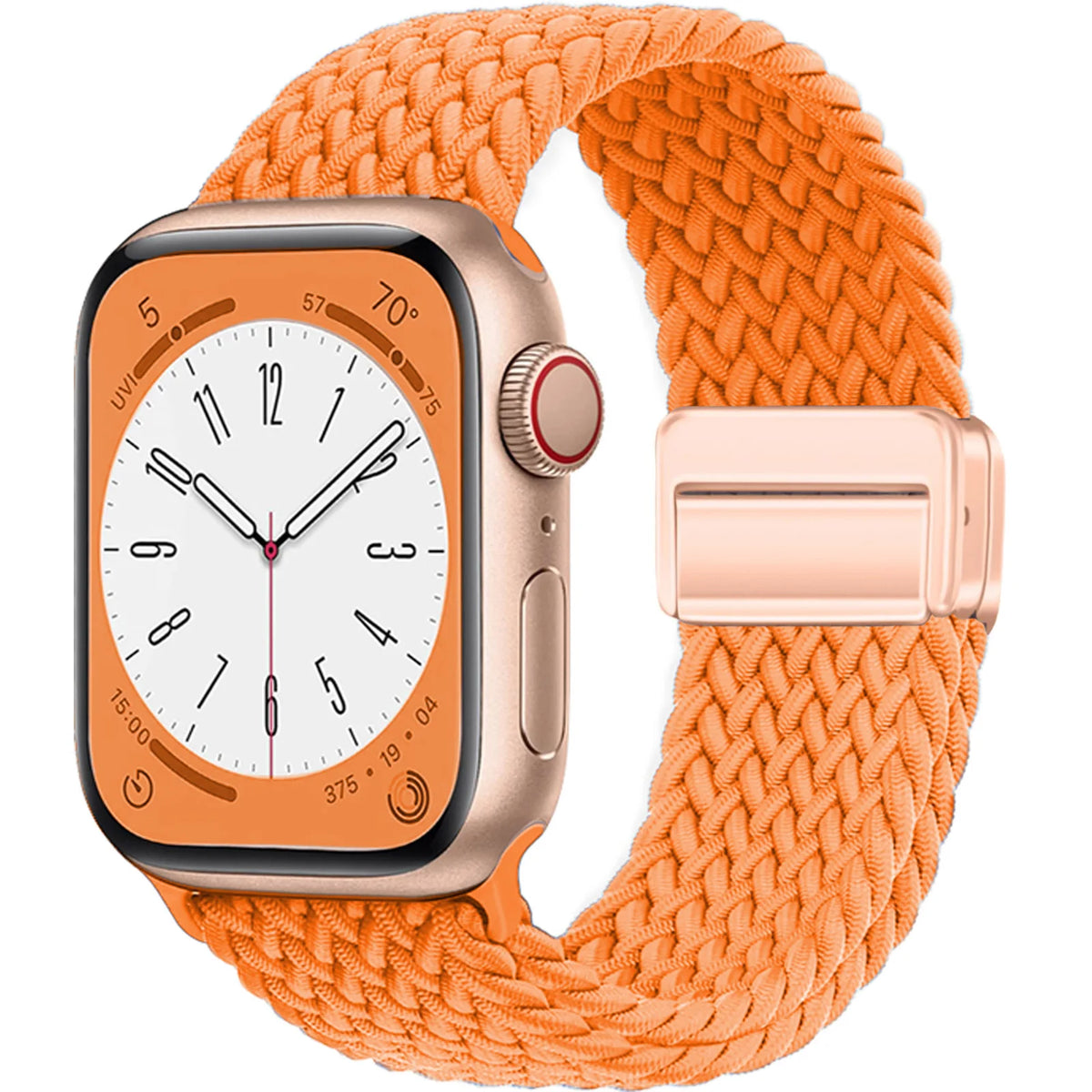 Braided Nylon Apple Watch Band with Magnetic Clasp in Orange