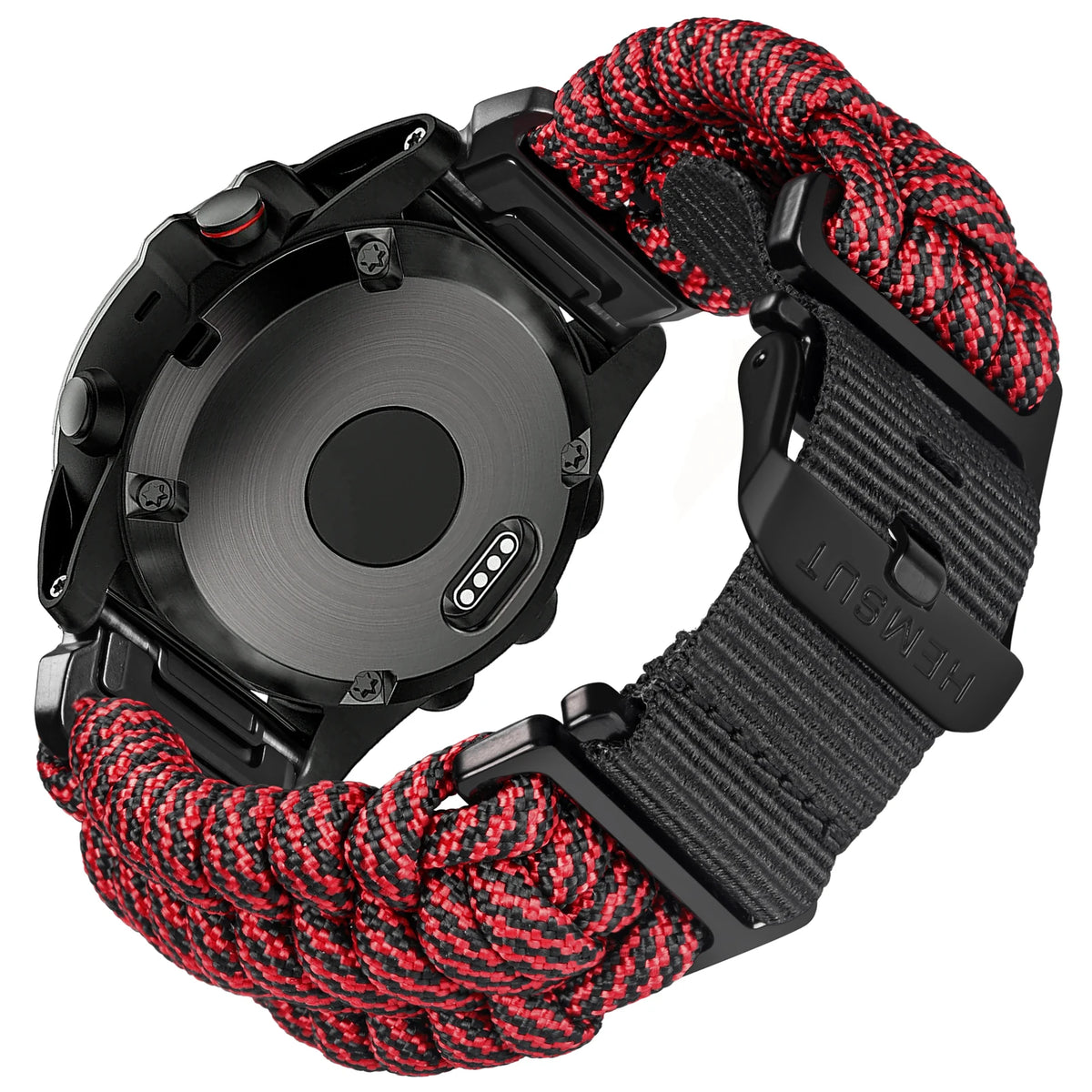 Garmin QuickFit Braided Paracord Band in Red / Black