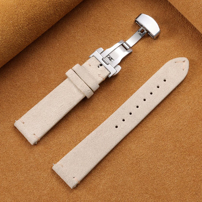 Suede Butterfly Clasp Band in Beige