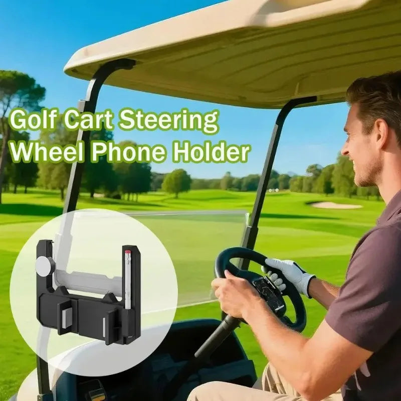 Golf Cart Steering Wheel Phone & Scorecard Holder