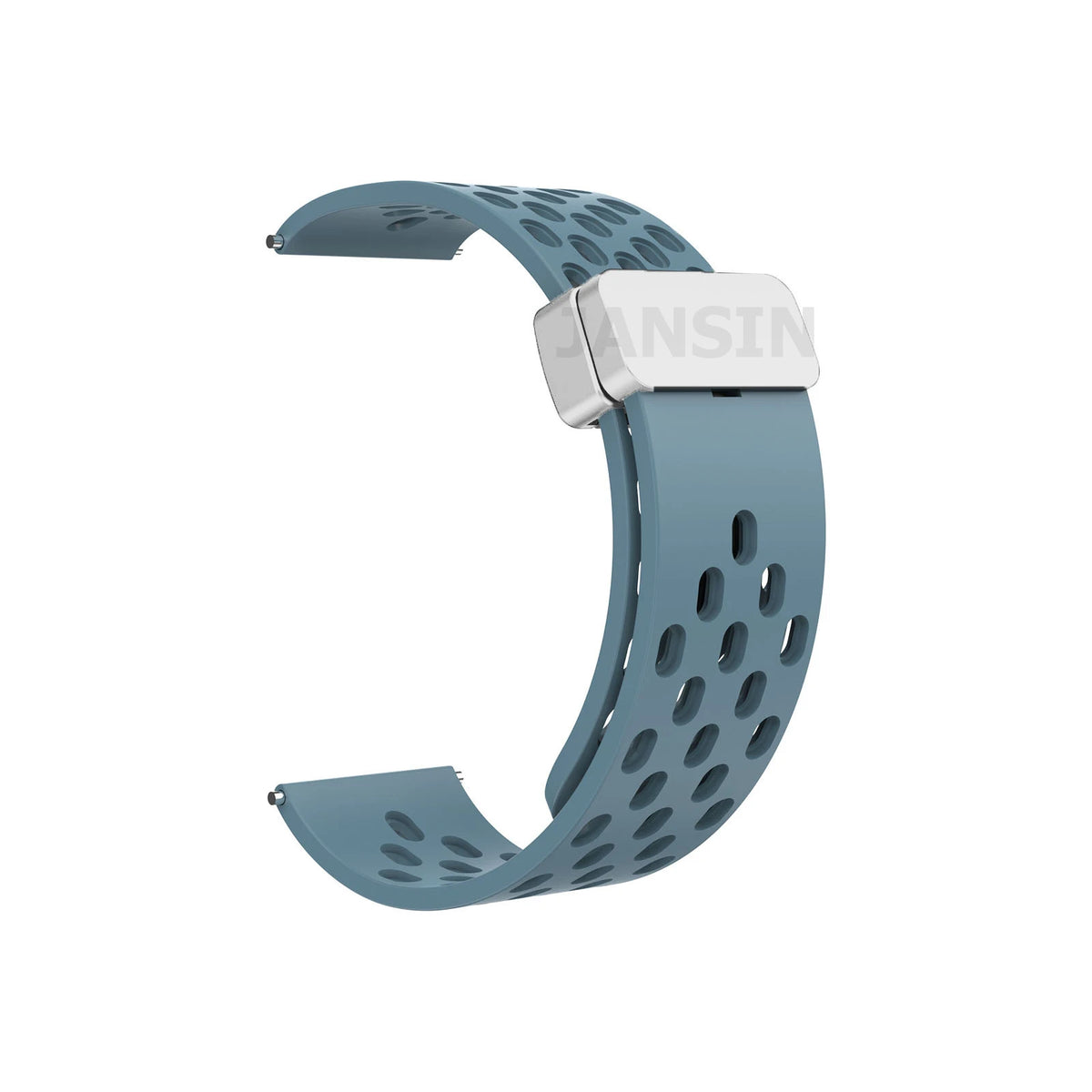 COROS Perforated Silicone Band with Magnetic Clasp – Blue Gray / Silver Clasp