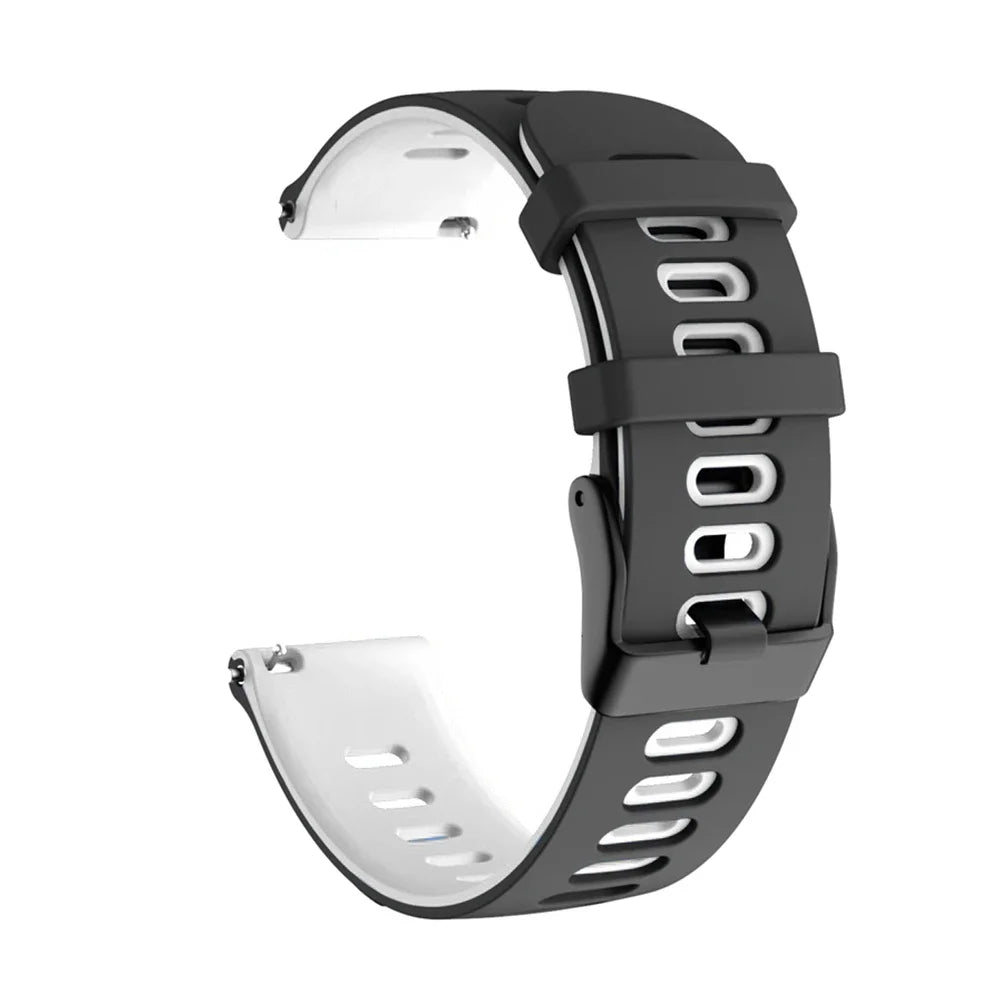 OnePlus Smartwatch Silicone Band Sports Strap Replacement Bracelet in black with ventilated design and adjustable fit.