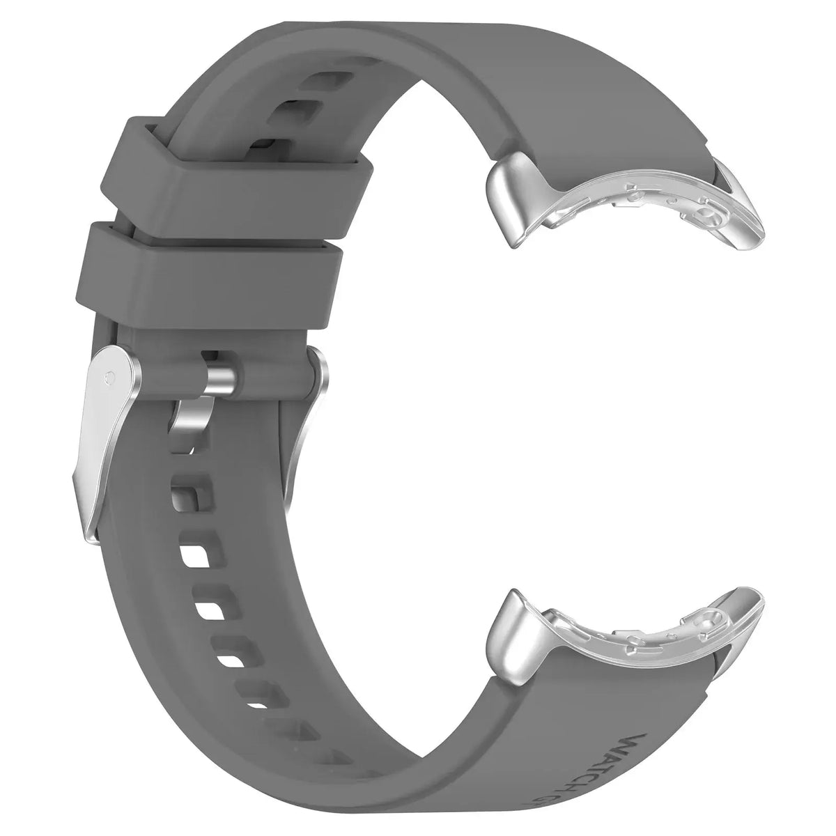 Buckle Silicone Google Pixel Watch Band with Double Keepers in Gray