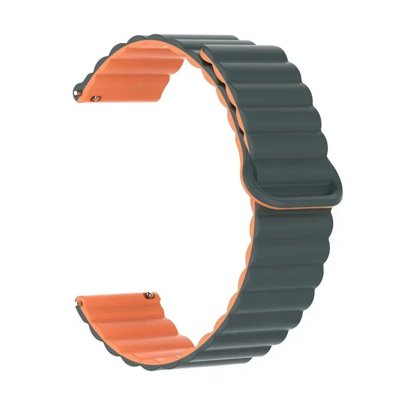 COROS Ribbed Magnetic Silicone Loop Watch Band - Slate Gray / Orange