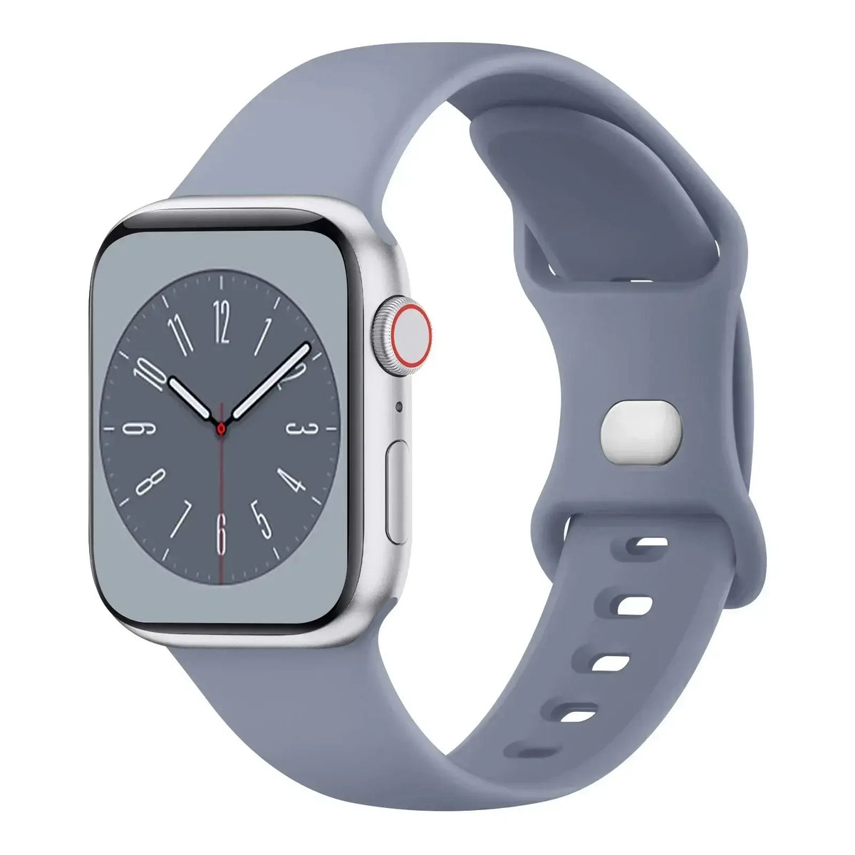 Slate Gray slim silicone Apple Watch band with pin-and-tuck fastening