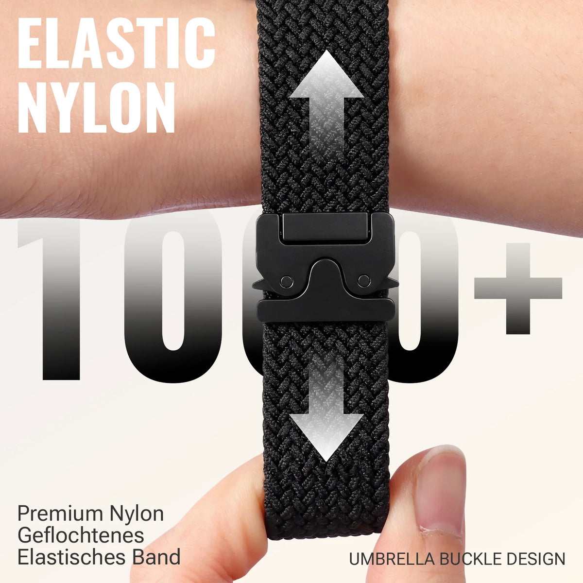 Garmin QuickFit 20/22/26mm Braided Stretch Nylon Band — design detail
