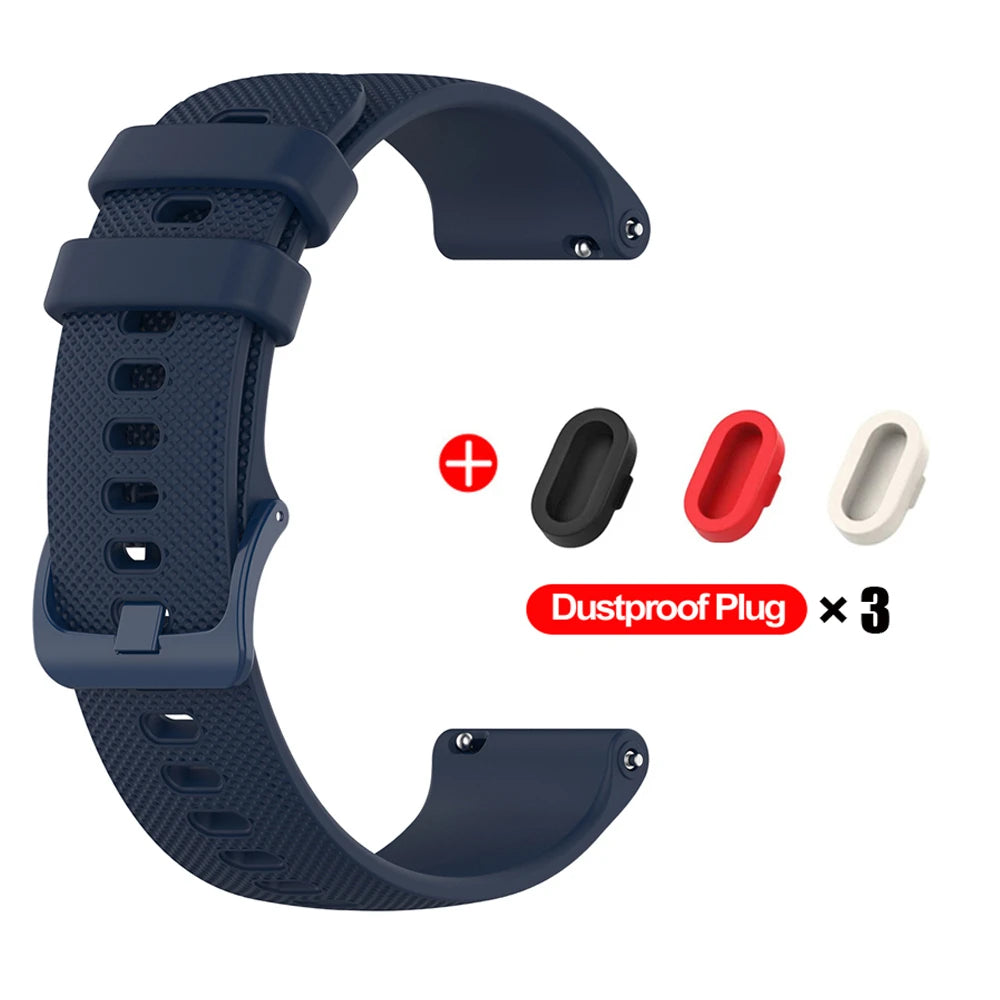 COROS Textured Silicone Band with Matching Buckle – Navy Blue Bundle
