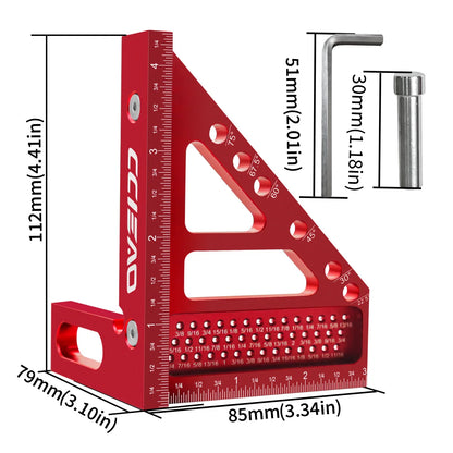 3D Multi-Angle Woodworking Square, 45° & 90°