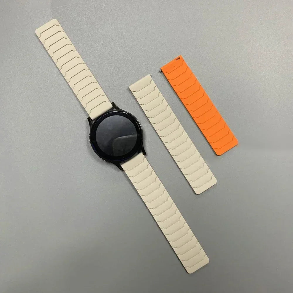 COROS Segmented Magnetic Silicone Loop Band – Starlight / Orange