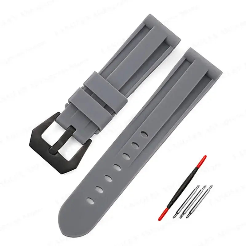 Samsung Galaxy Watch Raised-Panel Silicone Band in Gray / Black Buckle