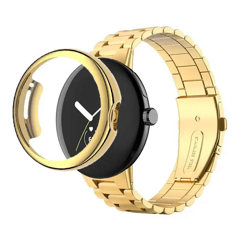 Google Pixel Watch Steel Band & Case - Link or Mesh in Link / Gold