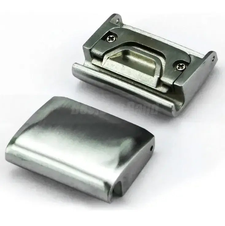 QuickFit stainless steel adapters for Garmin smartwatch, offering a sleek and modern look for your wearable tech.
