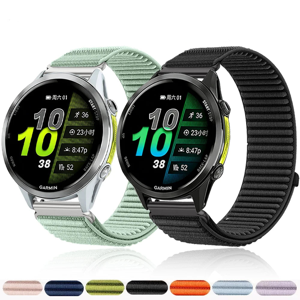 OnePlus Smartwatch Nylon Band Adjustable Breathable Sport Watch Strap in multiple colors with stylish watch design.