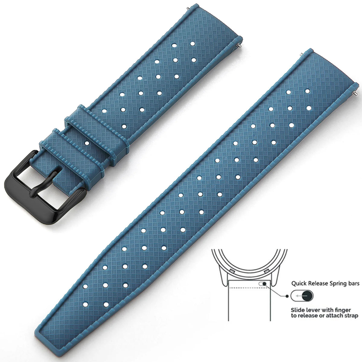 Tropic Silicone Band for Polar – Slate Blue / Black Buckle