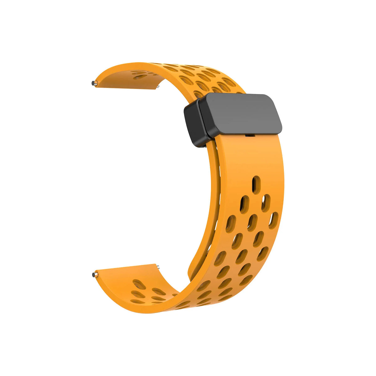COROS Perforated Silicone Band with Magnetic Clasp – Golden Yellow / Black Clasp