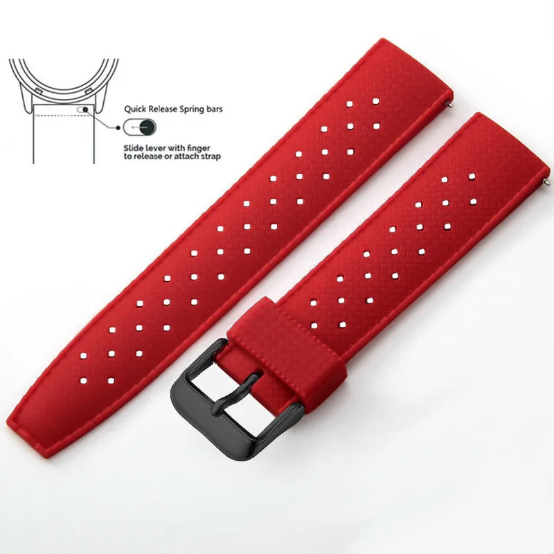Tropic Silicone Band for Polar – Red / Black Buckle (Option 4)