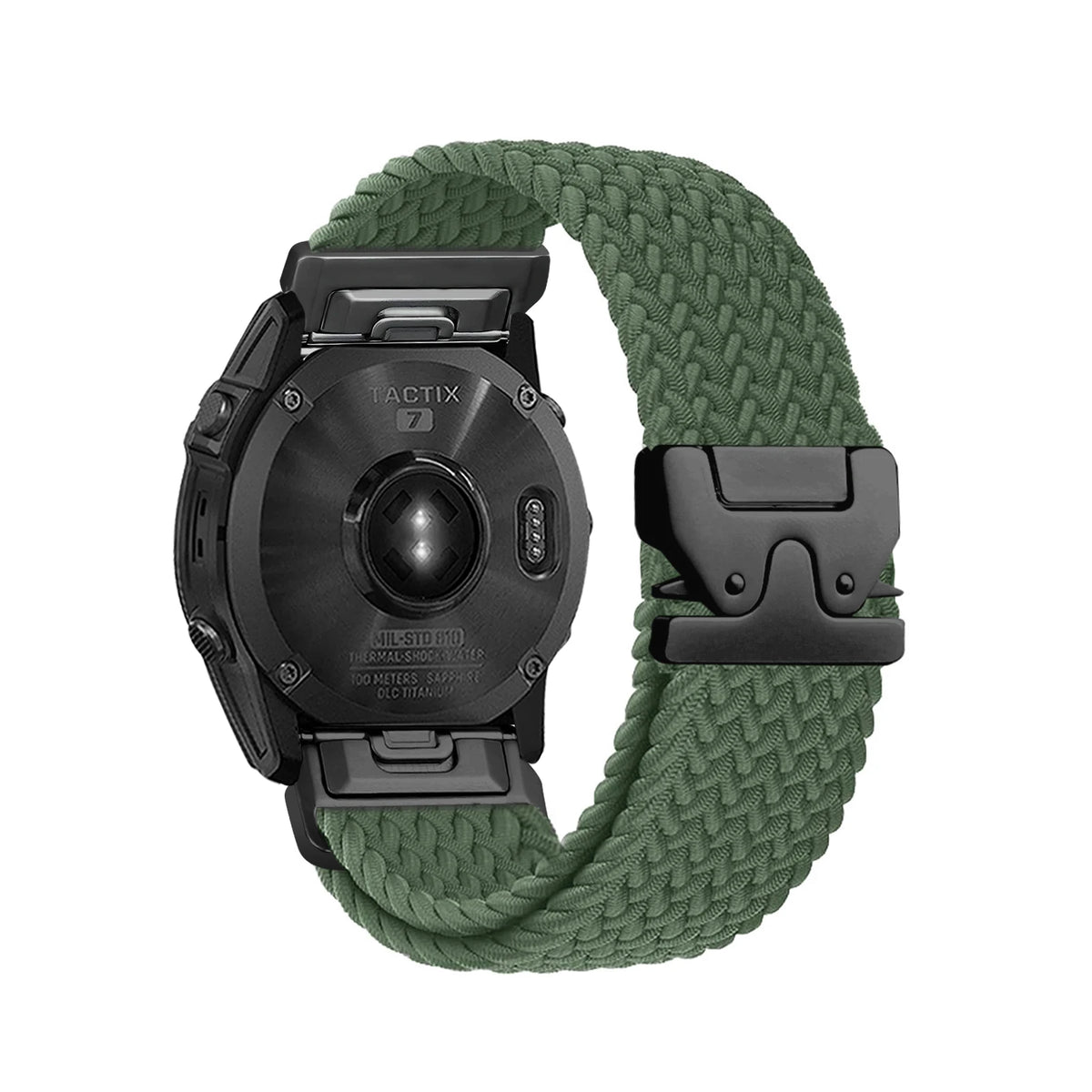 Green Garmin QuickFit 20/22/26mm Braided Stretch Nylon Band