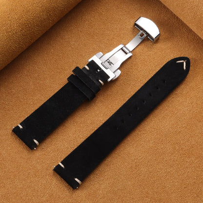 Suede Butterfly Clasp Band in Black