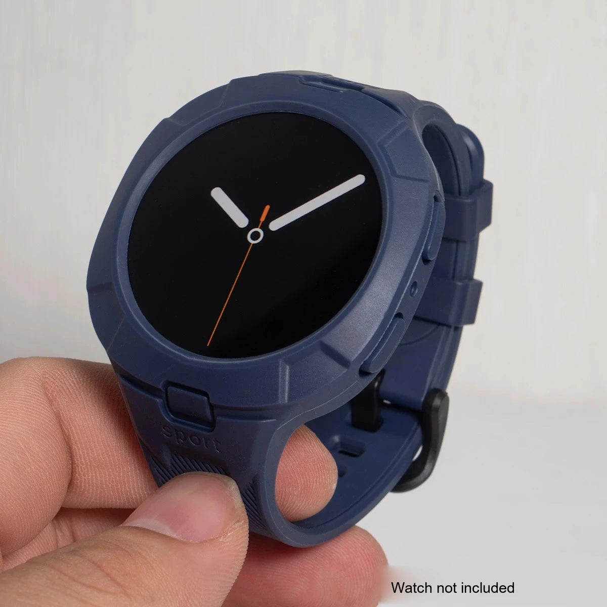 Samsung Galaxy Silicone Sport Watch Band - Case Watch8/Watch8 Classic/Watch9 in Midnight Blue with flexible design