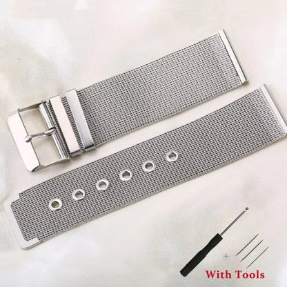 Milanese Mesh Buckle Band in Silver