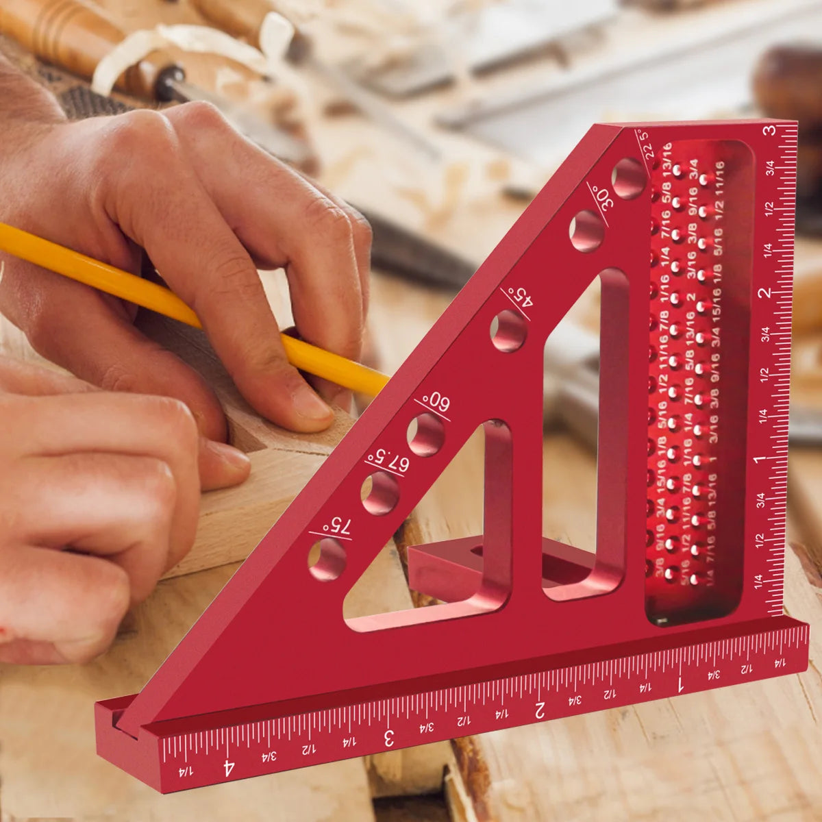3D Multi-Angle Woodworking Square, 45° & 90°