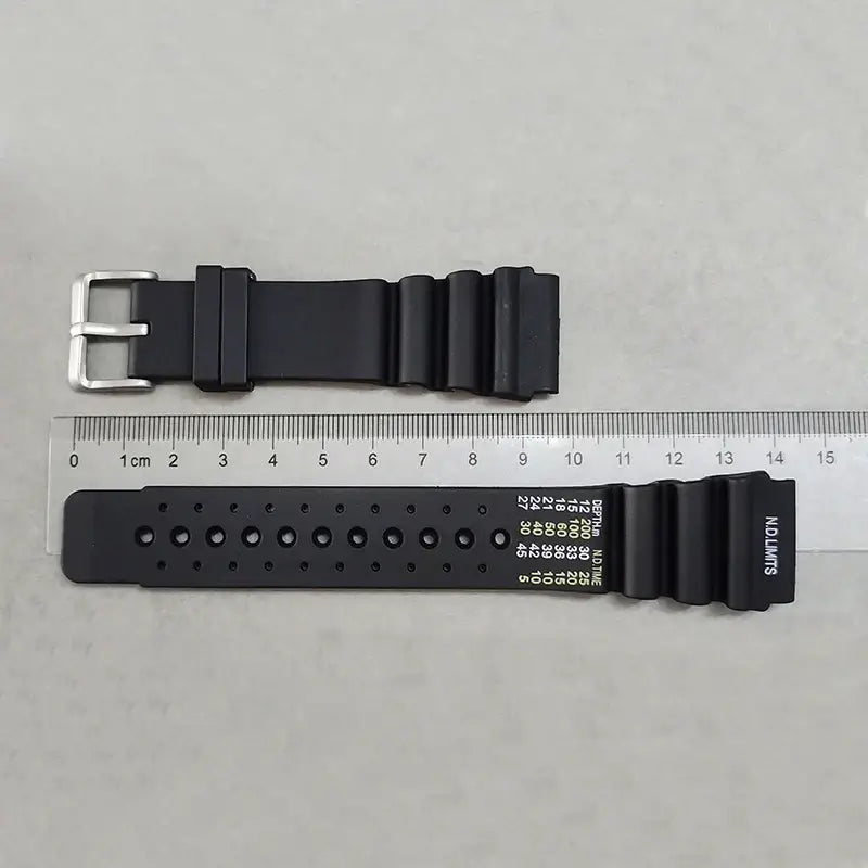 Silicone strap measured against a ruler for compatible Huawei watches