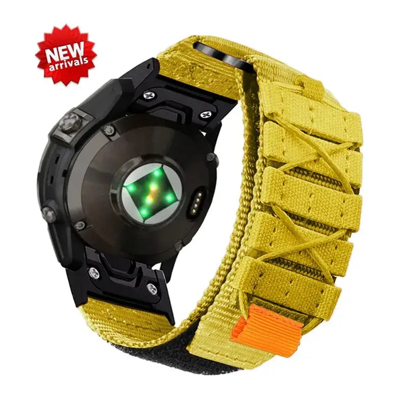 Garmin QuickFit Nylon Band with Crisscross Detail in Yellow
