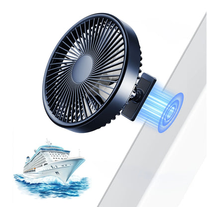 Magnetic Golf Cart Fan, Rechargeable, 3 Speeds