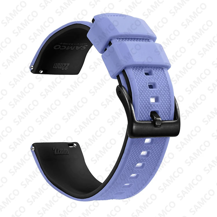 COROS Textured Silicone Watch Band with Buckle Choices - Lavender / Black - Black Buckle
