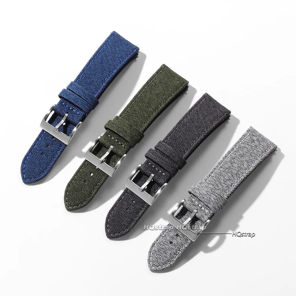 Polar Sailcloth-Style Nylon Band with Leather Lining — Woven color selection