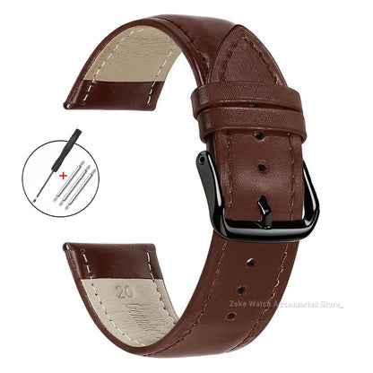 Slim Calfskin Band in Dark Brown with Black Buckle
