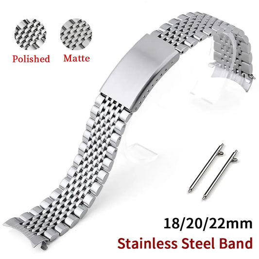 Beads of Rice Steel Bracelet in polished and matte finishes